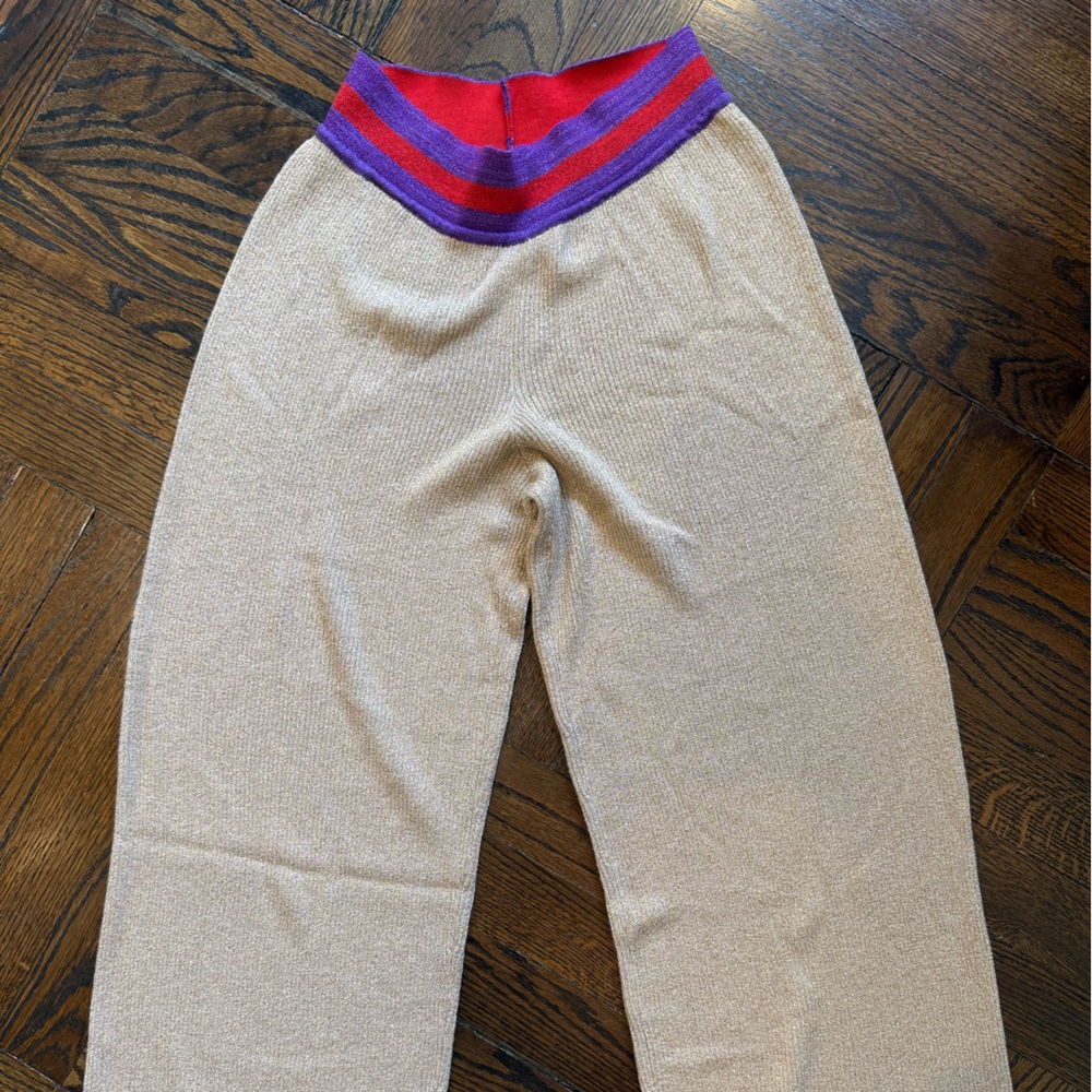 Splendid Red and Purple Banded Shimmer Pants
